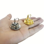 Resim Bebe Evleri ve Ev Dekorasyonu Aksesuarları İçin Uygun Dekoratif Mikro Peyzajlı Mini Metal Çay Takımı 