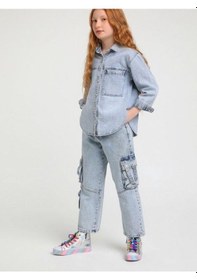 Resim Jack Lions Kız Çocuk Paçası Üç Cepli Kot Pantolon-14185 Buz Mavi 