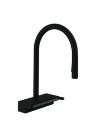 Resim Hansgrohe Aquno Select M81 Tek Kollu Eviye Bataryası 170, Çekilebilir El Duşu, 3jet, Sbox Satin Siyah Siyah 