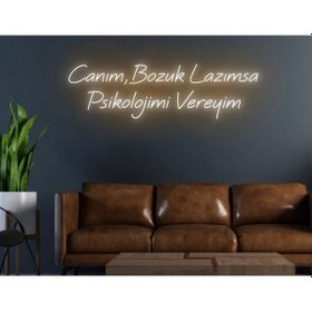 Resim Twins Led Canım,bozuk Lazımsa Psikolojimi Vereyim Yazılı Neon Tabela Amber Model:model:23813366 Amber 