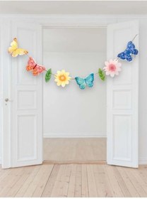 Resim Kelebek Papatya Temalı Soft Pastel Tonlar Banner Süs 