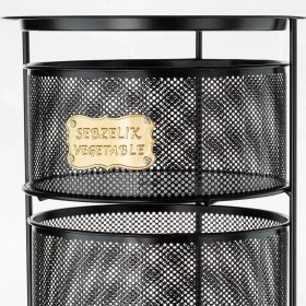 Resim 5 Katlı Açılır Kapanır Paslanmaz Metal Sebzelik Yükseklik 94 cm -(Siyah) 