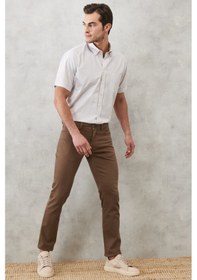 Resim AC&Co / Altınyıldız Classics Erkek Vızon 360 Derece Her Yöne Esneyen Slim Fit Dar Kesim Pamuklu Rahat Pantolon Vızon Vizon 