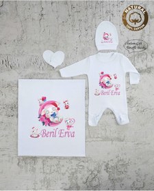 Resim yzc home size dair... Bt K11 Isimli Kız Bebek Battaniye Tulum Şapka Eldiven Set 