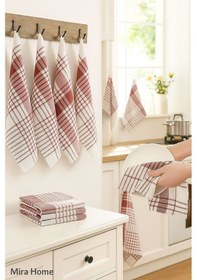 Resim 5 Li Mutfak Kurulama Bezi Alman Peçetesi 100 Pamuklu Bordo 