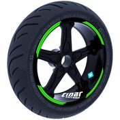 Resim Double Stripe Tasarımlı Floresan Yeşil Jant Şeridi Sticker Çınar Extreme 