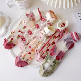 Resim 5 Çift Çiçek & Ayı Desenli Bilek Çorapları - Yumuşak Polyester-Spandeks Karışımı, Pastel İlkbahar Yaz Renkleri, Makinede Yıkanabilir Günlük Dış Giyim İçin, Rahat Ayakkabı, Eğlenceli Tasarımlar, Esnek Kumaş, Mevsimsel Ayağık, Nefes Alabilen Malzeme, Moda Tutkunlar 