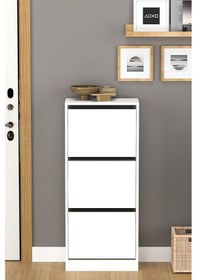 Resim Fora 3 Kapaklı Beyaz Ayakkabılık Beyaz 