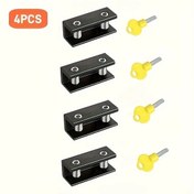 Resim Dashanshop 4 Adet Sürgülü Pencere Güvenlik Kilidi Siyah Tek Delikli Ev Ofis Koruması 