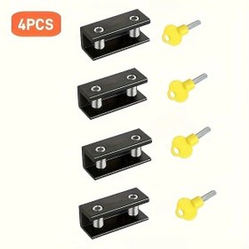 Resim Dashanshop 4 Adet Sürgülü Pencere Güvenlik Kilidi Siyah Tek Delikli Ev Ofis Koruması 
