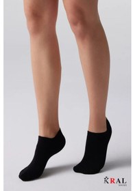 Resim Kral Socks Unisex Düz Desen 3 Çift Pamuklu Çorap Siyah 