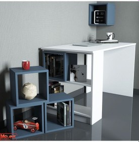 Resim Variant Variant Box Çalışma Masası - Beyaz / Mavi Beyaz 