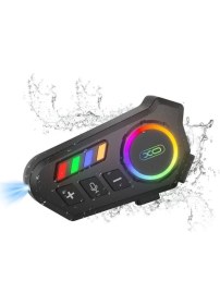 Resim Xo BE56 Renkli LED Aydınlatmalı Kask Kulaklıkları - Bluetooth Motosiklet Kulaklığı 