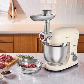 Resim Emsan Bella Gusto Maxi Krem Stand Mikser Mutfak Şefi 1300W 5 Lt (Kıyma Çekme /Sucuk-Sosis/İçli Köfte Aparatlı/Smooth Hazneli) 