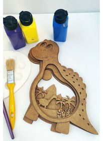 Resim Ahşap Çok Katmanlı Boyanabilir Tablo - Pano \ Dinazor 50 X 70 Ntpkp Dn 