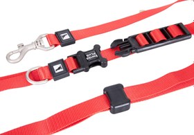 Resim SwissPlus Urban Paws Crimson Red Hands-Free Ayarlanabilir Köpek Kordonu - 20mm 