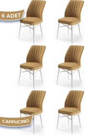 Resim Canisa Concept Flex Serisi Gürgen Ayaklı 1.sınıf Sandalye , 6 Adet , Cappucino Sandalye , Ayaklar Beyaz 