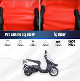 Resim Rks Prıvate 125 Motosiklet Brandası Su Geçirmez Branda Kırmızı Branda Motor Branda M 