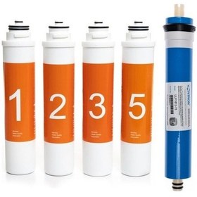 Resim Waterlife Uyumlu Tak Çevir Su Arıtma Filtre Seti 5 Aşamalı Tam Takım Vontron 75 Gpd Membran Dahil 