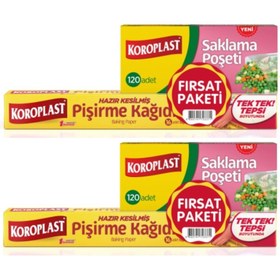 Resim Koroplast Pişirme Kağıdı 16 Lı Saklama Poşeti 120 Li Orta Boy x 2 Set 
