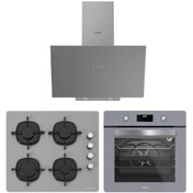 Resim Silverline Gri Cam Ankastre Set ( 3481 Flam - CS5335S02 - BO6502S02 ) 