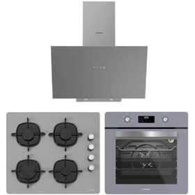 Resim Silverline Gri Cam Ankastre Set ( 3481 Flam - CS5335S02 - BO6502S02 ) 