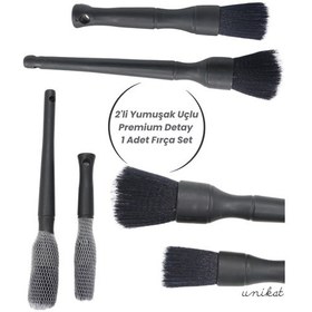 Resim 2'li Yumuşak Uçlu Premium Detay Fırça Seti Özel Hassas Temizlik Unikat 
