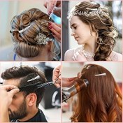 Resim 24'lü Profesyonel Saç Bölümleme Klipleri - Üniseks Metal Saç Pimler için Stil, Kuruma ve Salon Kullanımı - Paslanmaz Çelik Saç Tutucuları için DIY Saç Modası, Kalın ve Kuru Saç için Güçlü Tutma Klipleri 