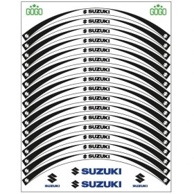 Resim Siyah Beyaz Suzukı Uyumlu Reflektörlü Jant Şeridi 