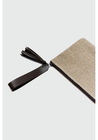 Resim Shule Bags Juno Püskül Detaylı Hasır Clutch Çanta Kahve Kahve 
