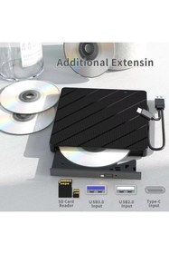 Resim valkyrie Harici CD DVD Okuma Yazma USB 3.0 Hub Çok Amaçlı External Drive TF SD Kart Okuyucu 8in1 