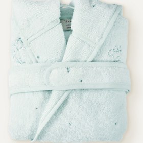 Resim Boubou Nakışlı %100 Organik Pamuk Bebek & Çocuk Bornozu - 2-3 Yaş 