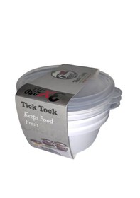 Resim Tick Tock Hava Sızdırmaz Saklama Kabı Beyaz 3'lü Set 3 x 250 ML Beyaz 