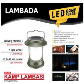 Resim Lambada Kamp Feneri Lambası Güneş Enerjili Ve Type-c Şarzlı 