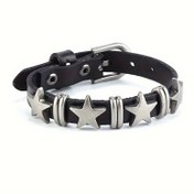 Resim 1 adet Cool Street Punk Tarzı Pentagram Bileklik, Erkekler ve Kadınlar Günlük Giyim için Uygun 