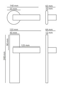 Resim Kapı Kolu Zk24 Kaira Krom Beyaz Yuv.Rozetli Oda 