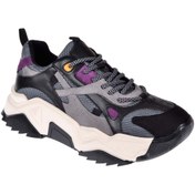 Resim pullman Sms Kadın Spor Ayakkabı Sneaker SMS-65137 SİYAH MOR 