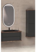 Resim PIER 100 CM SİYAH LAVABOLU BANYO DOLABI - ANTRASİT / KAYIN (BOY DOLAP DAHİL) 