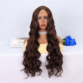 Resim Kahverengi Dalgalı Uzun Tül Peruk - Aysc-582381 Karışık - Çok Renkli 