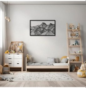 Resim Metal Duvar Dekorasyonu Dağ Mountain Metal Duvar Tablosu Doğal 