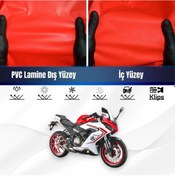 Resim Qj Srk400 Rr Motosiklet Brandası Su Geçirmez Branda Kırmızı Branda Motor Branda Lç 