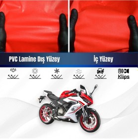 Resim Qj Srk400 Rr Motosiklet Brandası Su Geçirmez Branda Kırmızı Branda Motor Branda Lç 