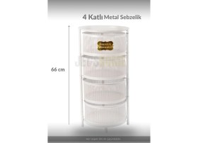 Resim 4 Katlı Sebzelik Açılır Metal Patates Soğan Sepeti Paslanmaz Meyvelik Organizer Sepet Beyaz 