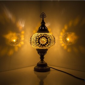 Resim Dekoratif MOZAİK MASA LAMBASI EL YAPIMI GECE LAMBASI BAŞUCU ABAJUR 