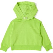 Resim Yeşil Kapüşonlu Unisex Çocuk Sweatshirt 