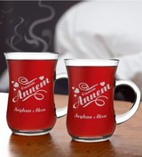 Resim Bk Gift Kişiye Özel İsimli Canım Annem & Canım Babam İkili Keyif Kulplu Çay Bardağı Seti, Anneye Hediye, Babaya Hediye, Ev Hediyesi Kobitmeyencom30752 