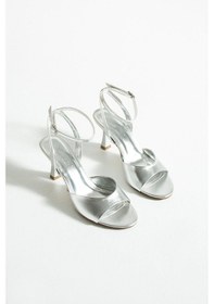 Resim Kadın Metalik Topuklu Sandalet Valen - Gümüş Gümüş 