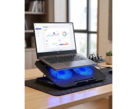 Resim Kaia Life Notebook Soğutucu Fanlı Stand USB Portlu 8 Kademe Laptop Sehpası 