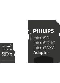 Resim Philips Ultra Speed 256GB Microsd Kart - Uhs-I U1 | Class 10 | 80MB/S | Sd Adaptörlü 