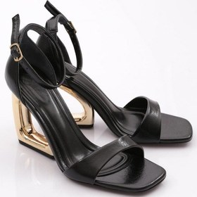 Resim Dgn 2427 Kadin Topuğu Delik Abiye Ayakkabi 2427-2219-R8961 Siyah 